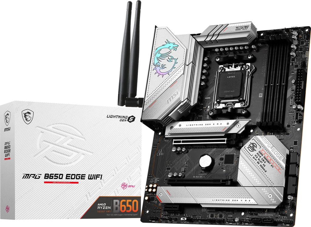 MSI MPG B650 Edge WiFi ATX Gaming Motherboard (AM5 DDR5 PCIe 4.0)