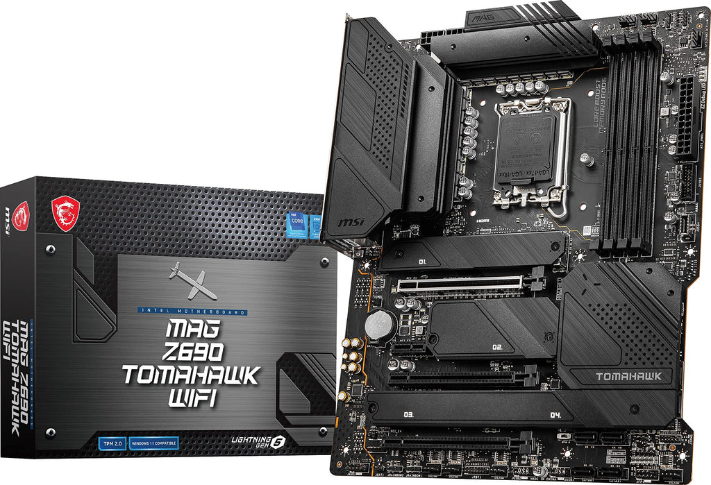 MSI MAG Z690 Tomahawk WiFi Gaming Computer Motherboard (ATX 12th Gen Intel Core LGA 1700 Socket DDR5 PCIe 5 2.5G LAN M.2 Slots Wi-Fi 6E) Intel PC Motherboards (Renewed)