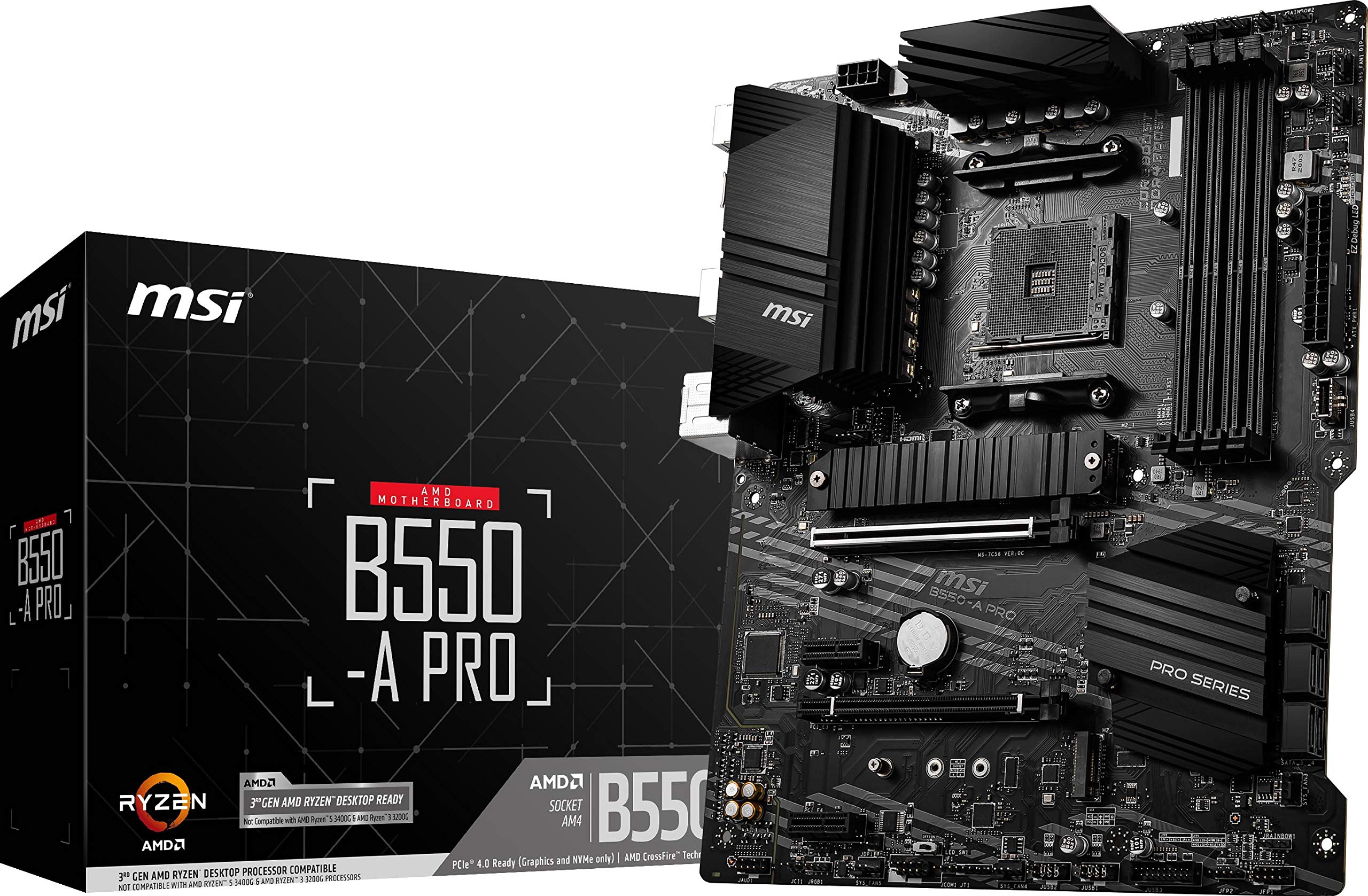 MSI B550-A PRO Enhanced Gaming Motherboard - AM4 DDR4 PCIe 4.0 SATA M.2 USB 3.2 ATX