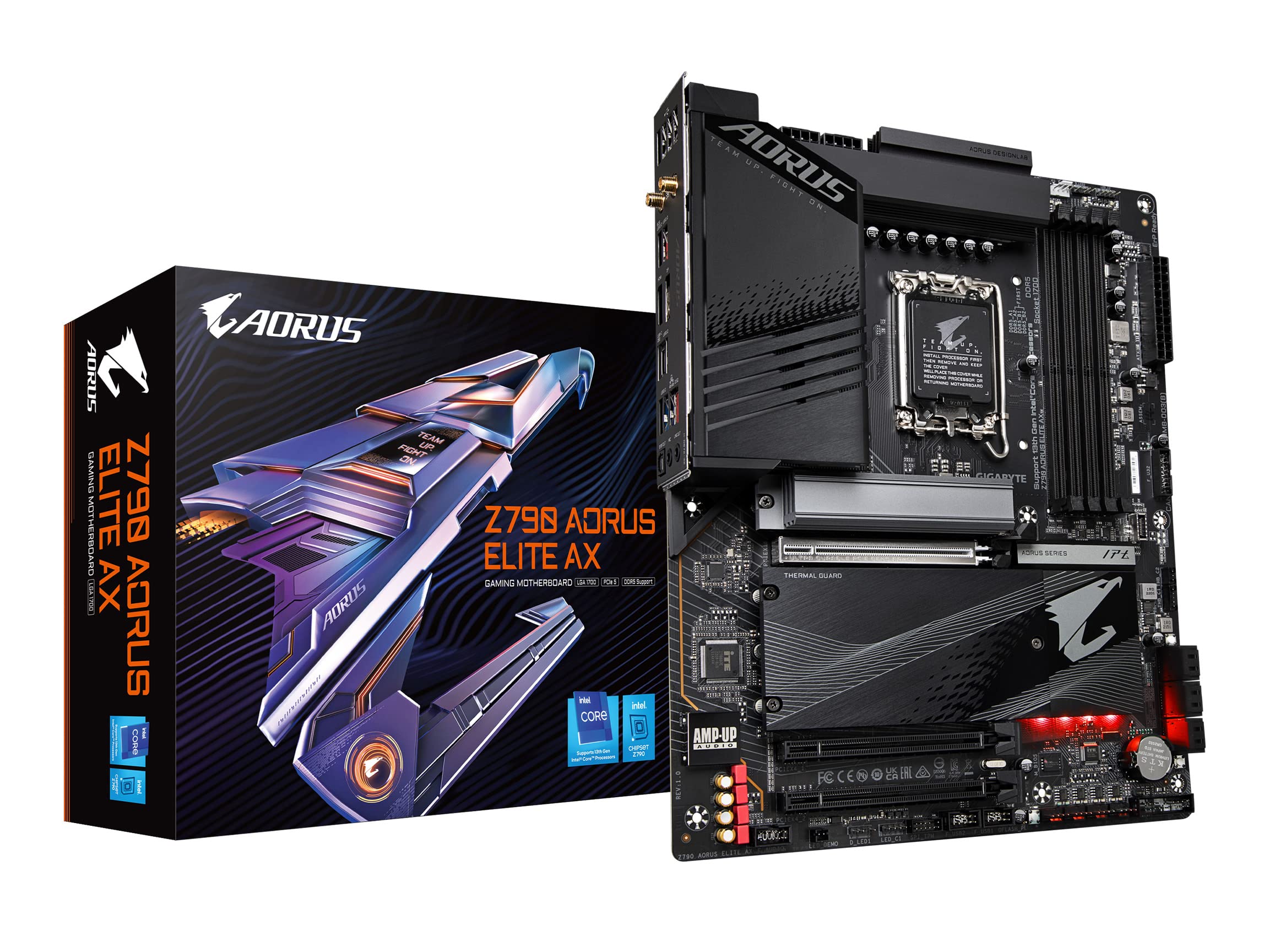 GIGABYTE Z790 AORUS Elite AX (LGA 1700/ Intel Z790/ ATX/ DDR5/ Quad M.2/ PCIe 5.0/ USB 3.2 Gen2X2 Type-C/Intel WiFi 6E/ 2.5GbE LAN/Q-Flash Plus/PCIe EZ-Latch/Gaming Motherboard) (Renewed)
